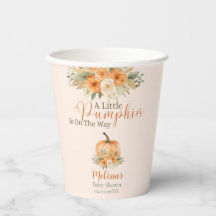 Rustic Floral Fall Orange Pumpkin Baby Shower