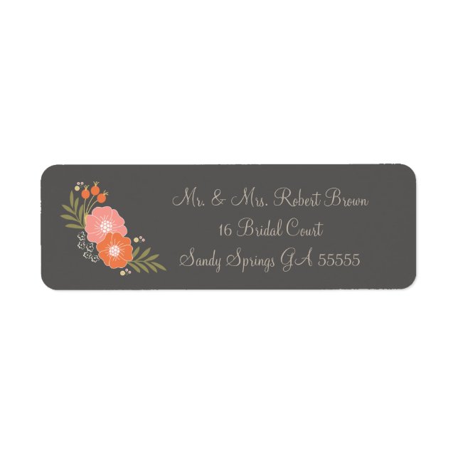 Rustic Floral Mr. and Mrs Address Labels (Vorne)