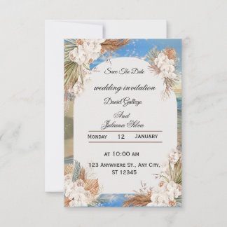 Rustic Floral Sky Wedding Invitation Einladung