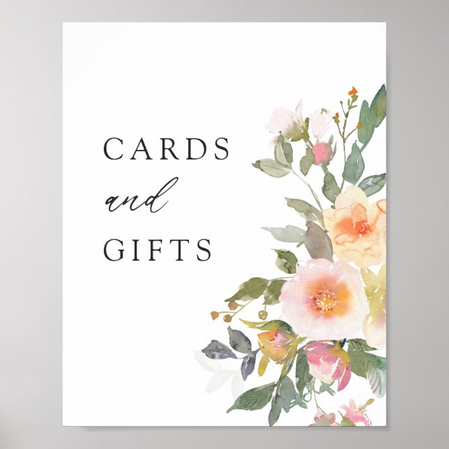 Rustic Floral Spring Wedding Cards and Gifts Poster (Vorne)