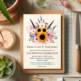 Rustic Floral Wedding Einladung