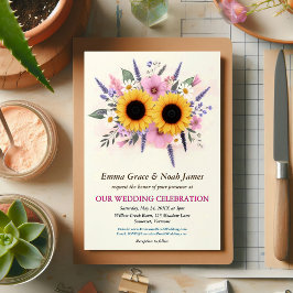 Rustic Floral Wedding Einladung