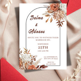 Rustic Floral Wedding Invitation – Earthy Elegance