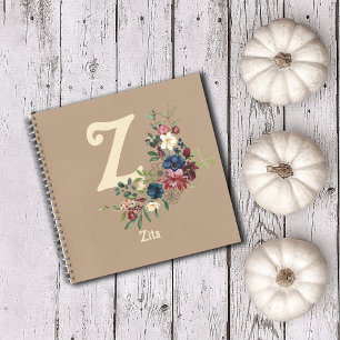 Rustic Florals Monogram Notizbuch