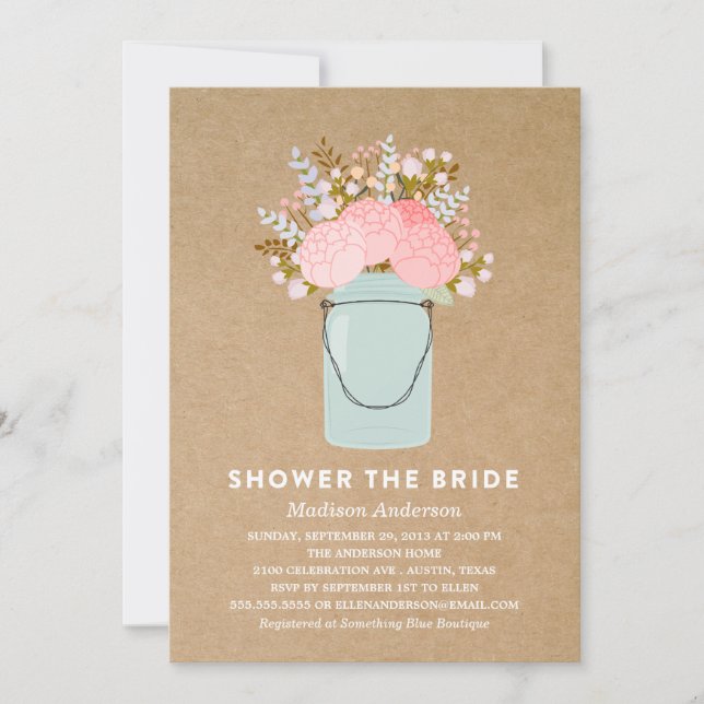 RUSTIC FLOWERS  | INVITATION DE DOUCHE BRIDALE (Devant)