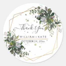 Rustic Foliage Blue Gum Eucalyptus Vielen Dank Runder Aufkleber