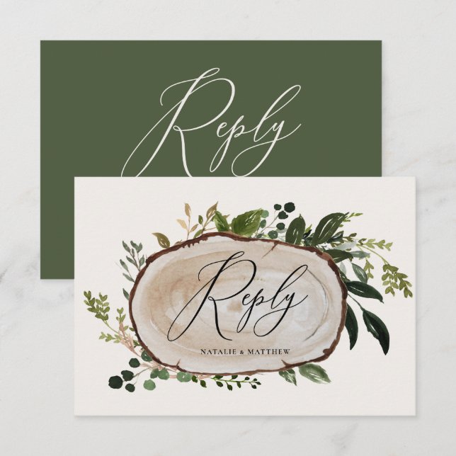 Rustic Foliage Farmhouse Elegante Wedding details  Begleitkarte (Vorne/Hinten)