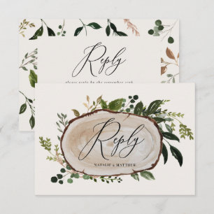 Rustic Foliage Farmhouse Elegante Wedding Details Begleitkarte