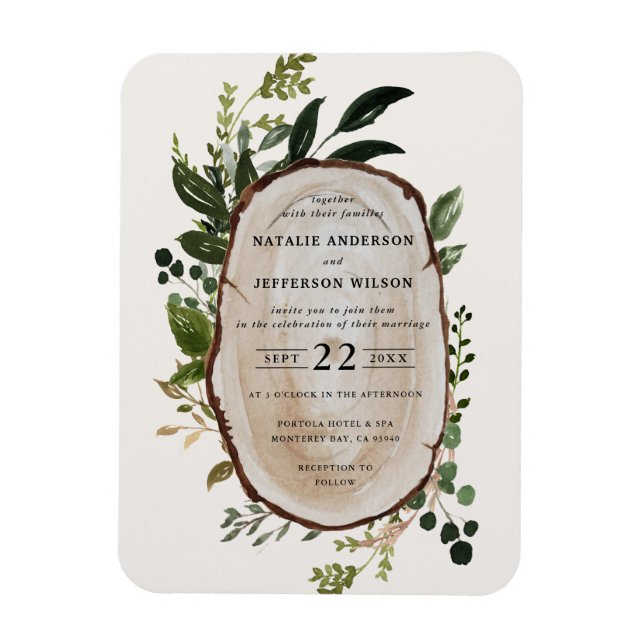 Rustic Foliage Farmhouse Hochzeit Magnet (Vertikal)