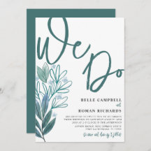 Rustic Foliage We Do Script Sage Green Wedding 