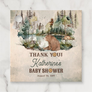 Rustic Forest Bearly Wait Baby Dusche Vielen Dank Geschenkanhänger
