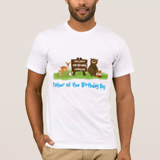 Rustic Forest Birthday Party Animals Father  T-Shirt