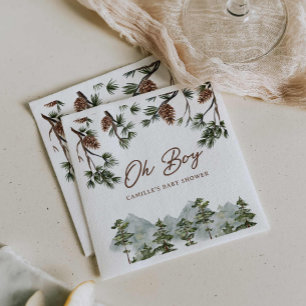 Rustic Forest Boy Babydusche Serviette