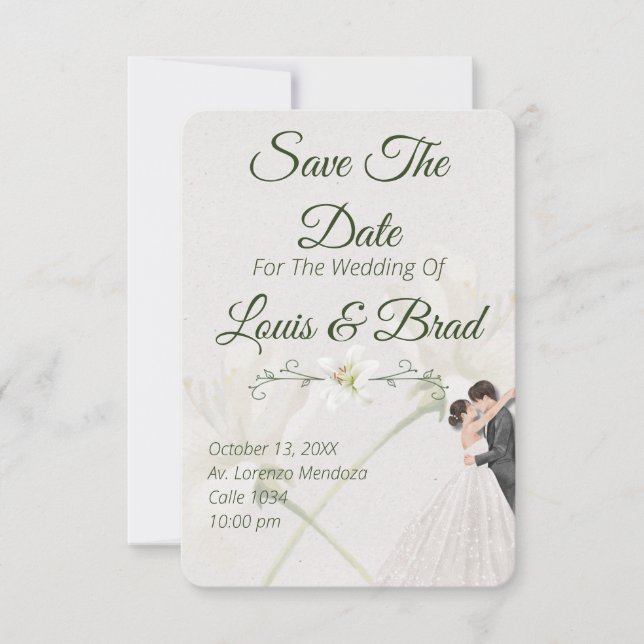 Rustic Forest Greenery Floral Wedding Save the Dat Ankündigung (Vorderseite)