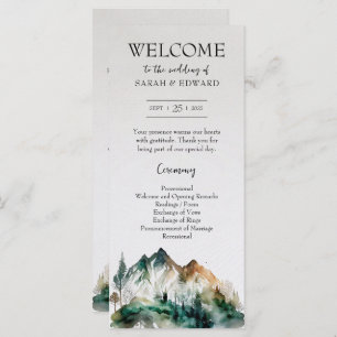 Rustic Forest Mountain Wedding Programme