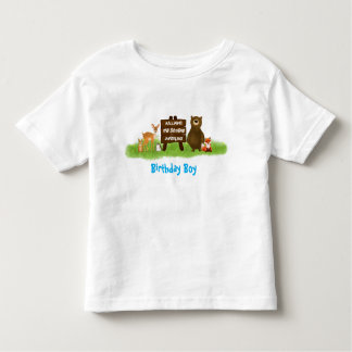 Rustic Forest Party Animals Guest of Honor Kleinkind T-shirt