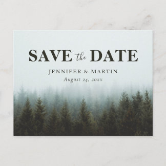 Rustic Forest Wedding Enregistrer La Date Carte Po