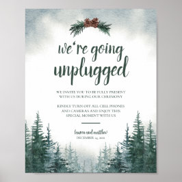 Rustic Forest Wedding Unplugged Ceremony Poster