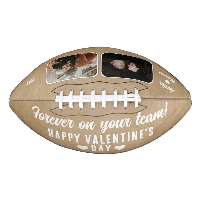 Rustic Forever auf Ihrem Team 2 Foto Valentine's Football (Vorderseite)