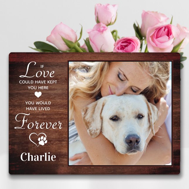 Rustic Forever Personalisiert Pet Dog Memorial Fot Fotoplatte (Von Creator hochgeladen)