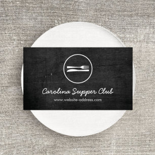 RUSTIC FORK & KNIFE LOGO Business Card Visitenkarte
