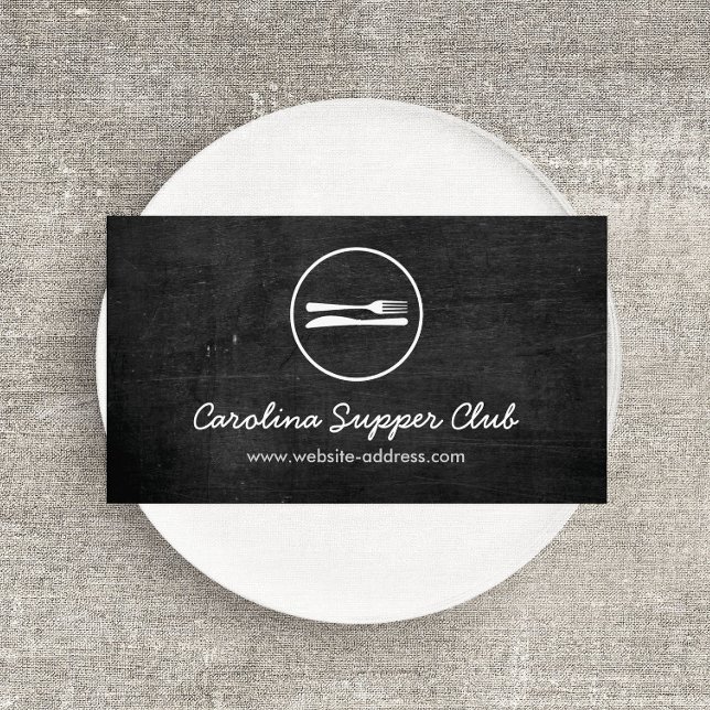RUSTIC FORK & KNIFE LOGO Business Card Visitenkarte (Von Creator hochgeladen)