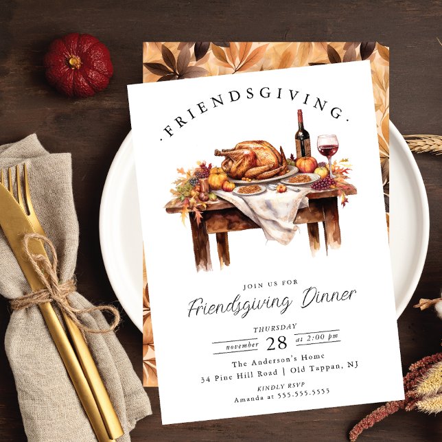 Rustic Friendsgiving Dinner Einladung (Von Creator hochgeladen)
