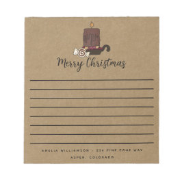 Rustic Frohe Weihnachten Grubby Candle Notepad Notizblock