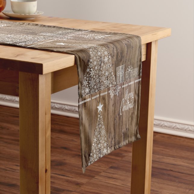 Rustic Frohe Weihnachts Slogan Table Runner Kurzer Tischläufer (Beispiel)