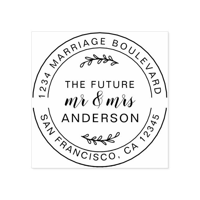 Rustic Future Rustic Rücksendeadresse Gummistempel (Prägung)