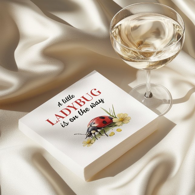 Rustic Garden Daisy Little Ladybug Baby Shower Serviette (Von Creator hochgeladen)