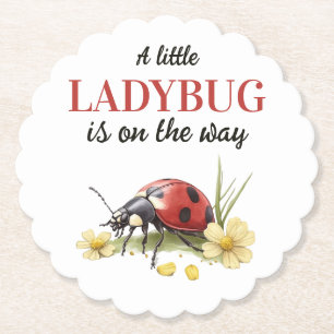 Rustic Garden Daisy Little Ladybug Baby Shower Untersetzer