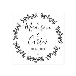 Rustic Garden Save the Date Logo Selbstfarbige Bri Gummistempel