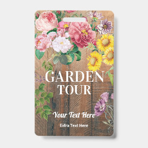 Rustic Garden Tour Badge Billet Pass