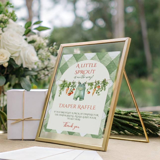 Rustic Gender Neutral Sprout Baby Shower Diaper Poster (Von Creator hochgeladen)