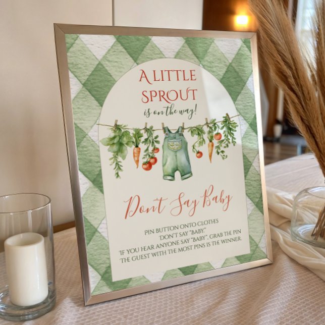 Rustic Gender Neutral Sprout Baby Shower Fun Game Poster (Von Creator hochgeladen)