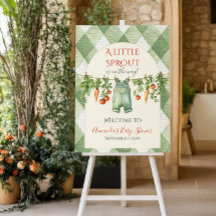 Rustic Gender Neutral Sprout Baby Shower Welcome