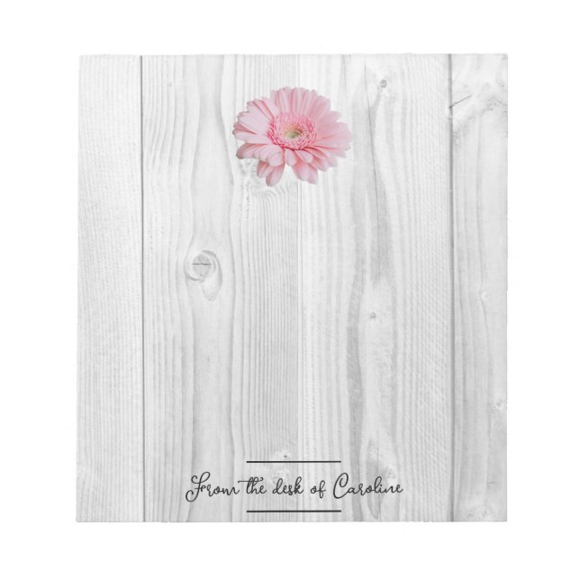 Rustic Gerber Daisy Personalisiert Notepad Notizblock (Vorderseite)