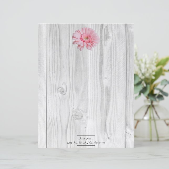 Rustic Gerber Daisy Personalisiert Paper Sheet (Stehend Vorderseite)