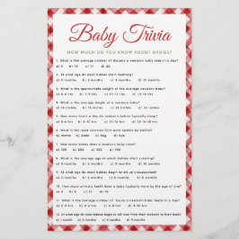 Rustic Gingham Baby Showroom Trivia Game