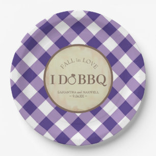 Rustic Gingham GRILLEN Picnic Wedding Pappteller