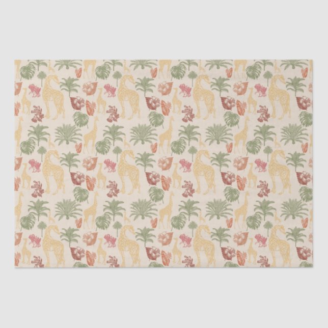 Rustic Giraffe Floral Seidenpapier (Vorderseite)