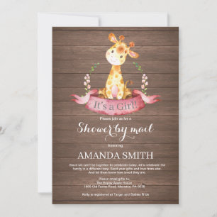 Rustic Girl Giraffe Babydusche per Mail Einladung