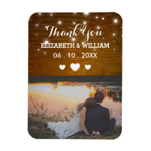 Rustic Glitz Mariage Magnet Favoriser le Merci pho
