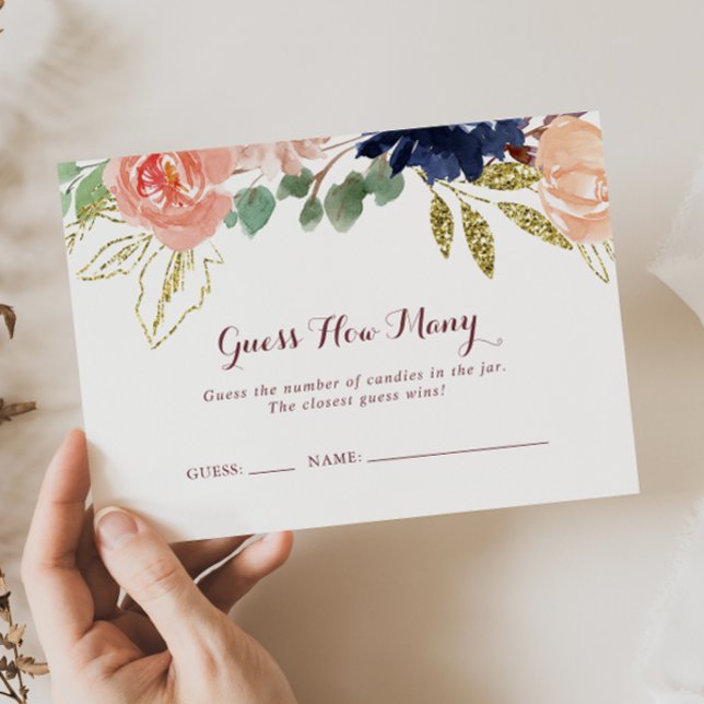 Rustic Gold Calligraphy Devine Combien De Carte De (Créateur téléchargé)