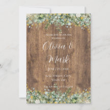 Rustic Gold Eucalyptus & White Floral Wood Wedding