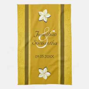 Rustic Gold Floral MoJo Mariage Cuisine Serviette 