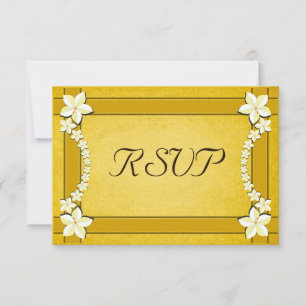 Rustic Gold Floral Wedding RSVP Response Cards Karte