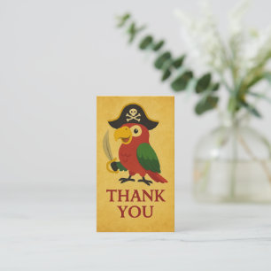 Rustic Gold Nautical Pirate Parrot Vielen Dank Mitteilungskarte