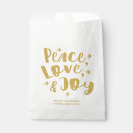 Rustic Gold Peace Liebe & Joliday Weihnachten Geschenktütchen